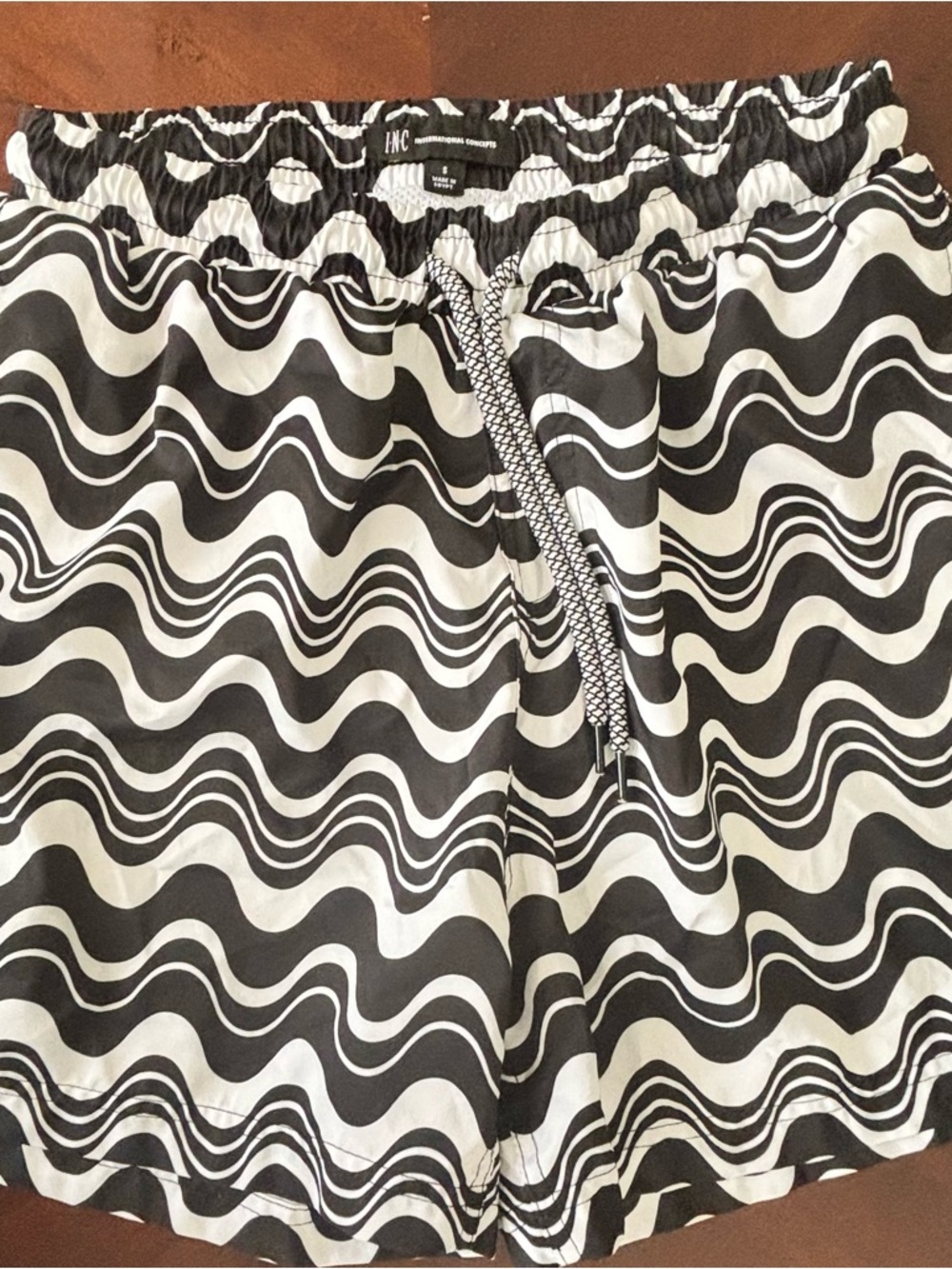 Men INC International Concepts swimming trunks Graphic Elastic Waist size S
